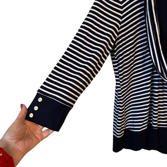 NWT NAVY/WHITE 3/4 SLEEVE TOP XLARGE #F - Picture 4 of 10